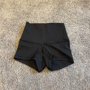 Lululemon high rise black booty shorts. Size 2.